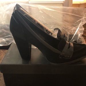 NEW I.N.C BLACK BLOCK HEEL SHOES- SUEDE/ LEATHER